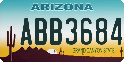 AZ license plate ABB3684