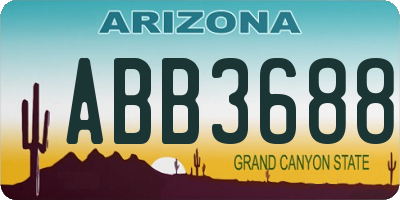 AZ license plate ABB3688