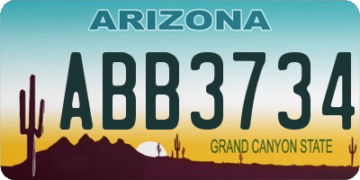AZ license plate ABB3734