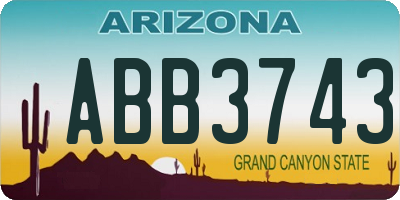 AZ license plate ABB3743