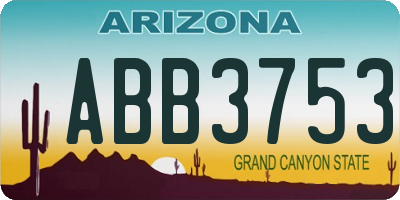 AZ license plate ABB3753