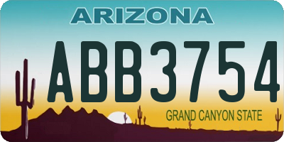 AZ license plate ABB3754