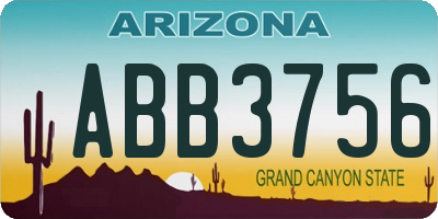AZ license plate ABB3756