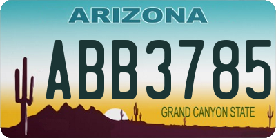 AZ license plate ABB3785