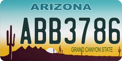 AZ license plate ABB3786