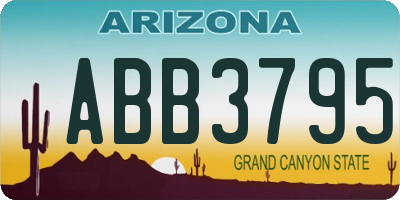AZ license plate ABB3795