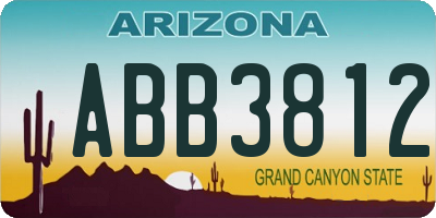 AZ license plate ABB3812