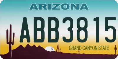AZ license plate ABB3815