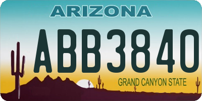 AZ license plate ABB3840