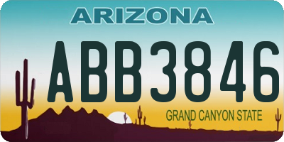 AZ license plate ABB3846