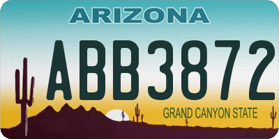 AZ license plate ABB3872