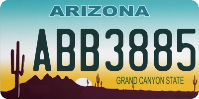 AZ license plate ABB3885