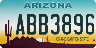 AZ license plate ABB3896