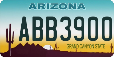 AZ license plate ABB3900
