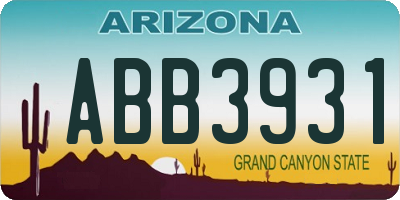 AZ license plate ABB3931