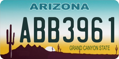 AZ license plate ABB3961