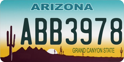 AZ license plate ABB3978