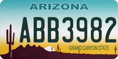 AZ license plate ABB3982
