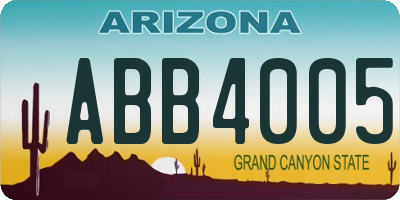 AZ license plate ABB4005