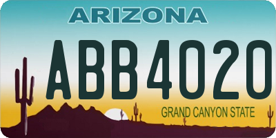 AZ license plate ABB4020