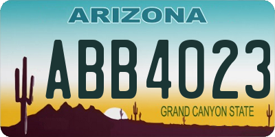 AZ license plate ABB4023