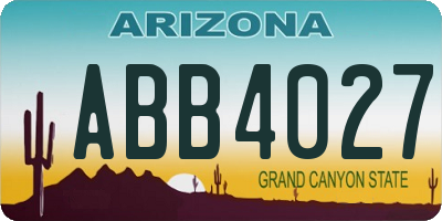 AZ license plate ABB4027