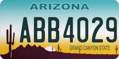 AZ license plate ABB4029