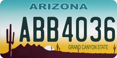 AZ license plate ABB4036
