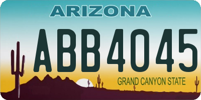 AZ license plate ABB4045