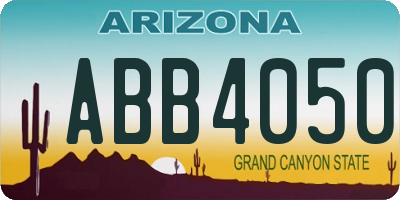 AZ license plate ABB4050