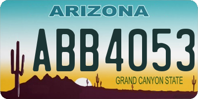 AZ license plate ABB4053