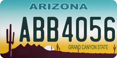 AZ license plate ABB4056