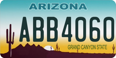 AZ license plate ABB4060