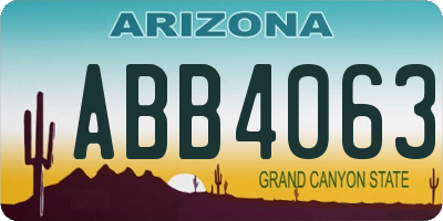 AZ license plate ABB4063