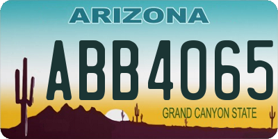 AZ license plate ABB4065