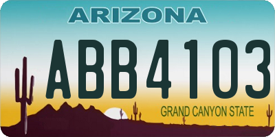 AZ license plate ABB4103
