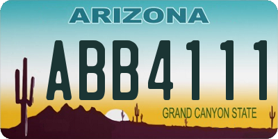 AZ license plate ABB4111