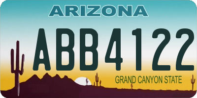 AZ license plate ABB4122