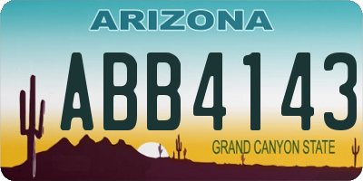 AZ license plate ABB4143