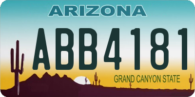 AZ license plate ABB4181