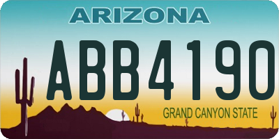 AZ license plate ABB4190