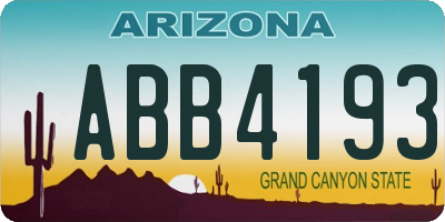 AZ license plate ABB4193