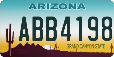 AZ license plate ABB4198