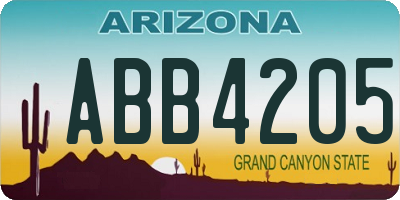 AZ license plate ABB4205
