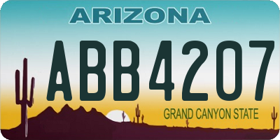 AZ license plate ABB4207