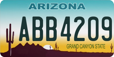 AZ license plate ABB4209