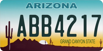 AZ license plate ABB4217
