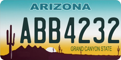 AZ license plate ABB4232