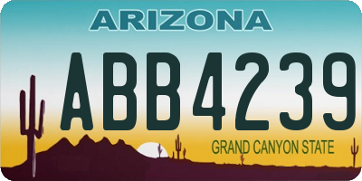 AZ license plate ABB4239