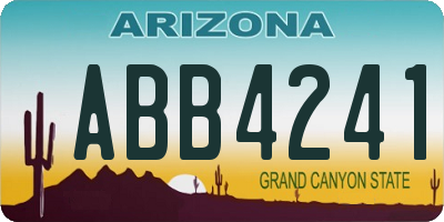 AZ license plate ABB4241